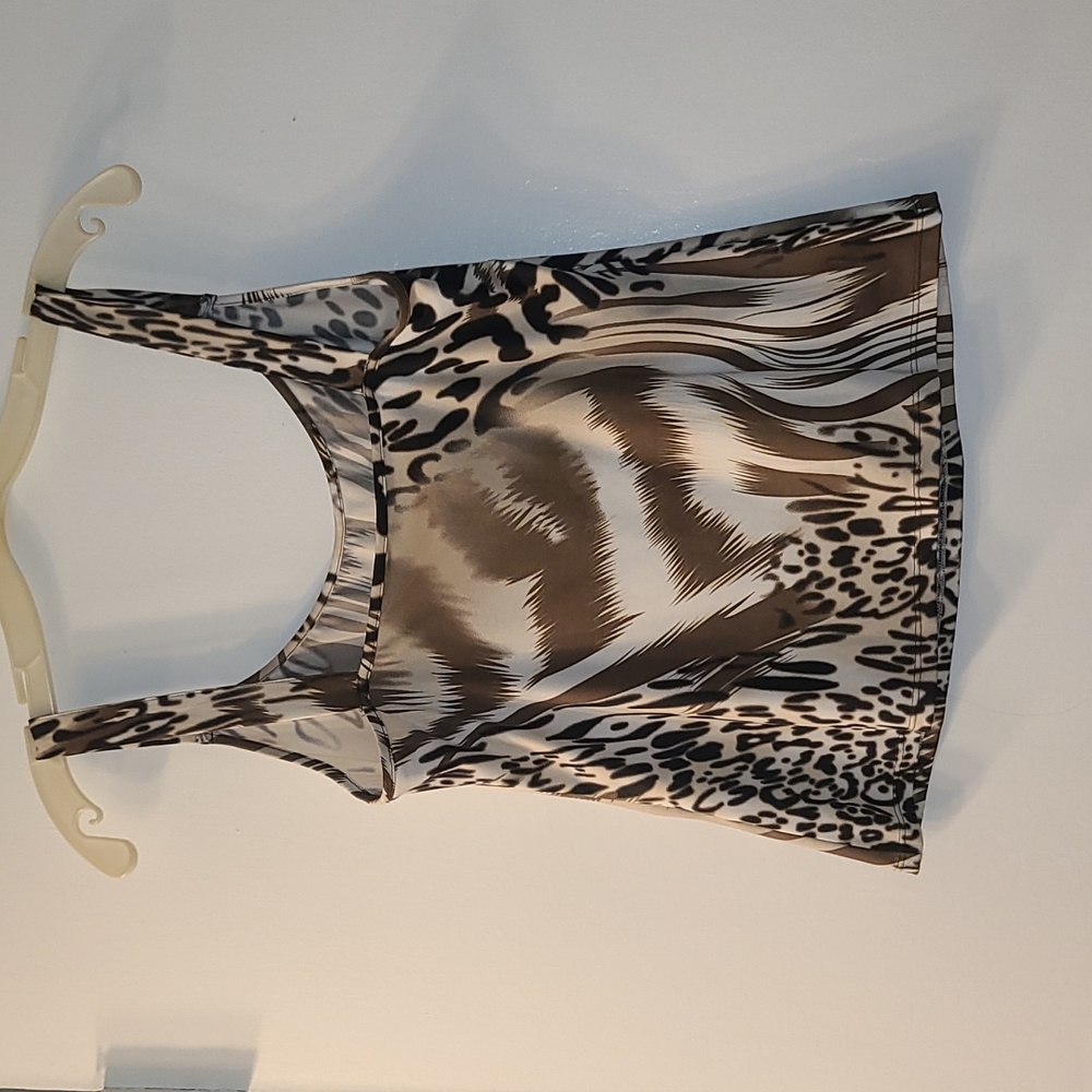 🐆 Animal🦓Print 🐅 2Pc-Set, Tank and Sheer Cardigan-Type Overlay, Sz S 🐯🐱 - Picture 4 of 12